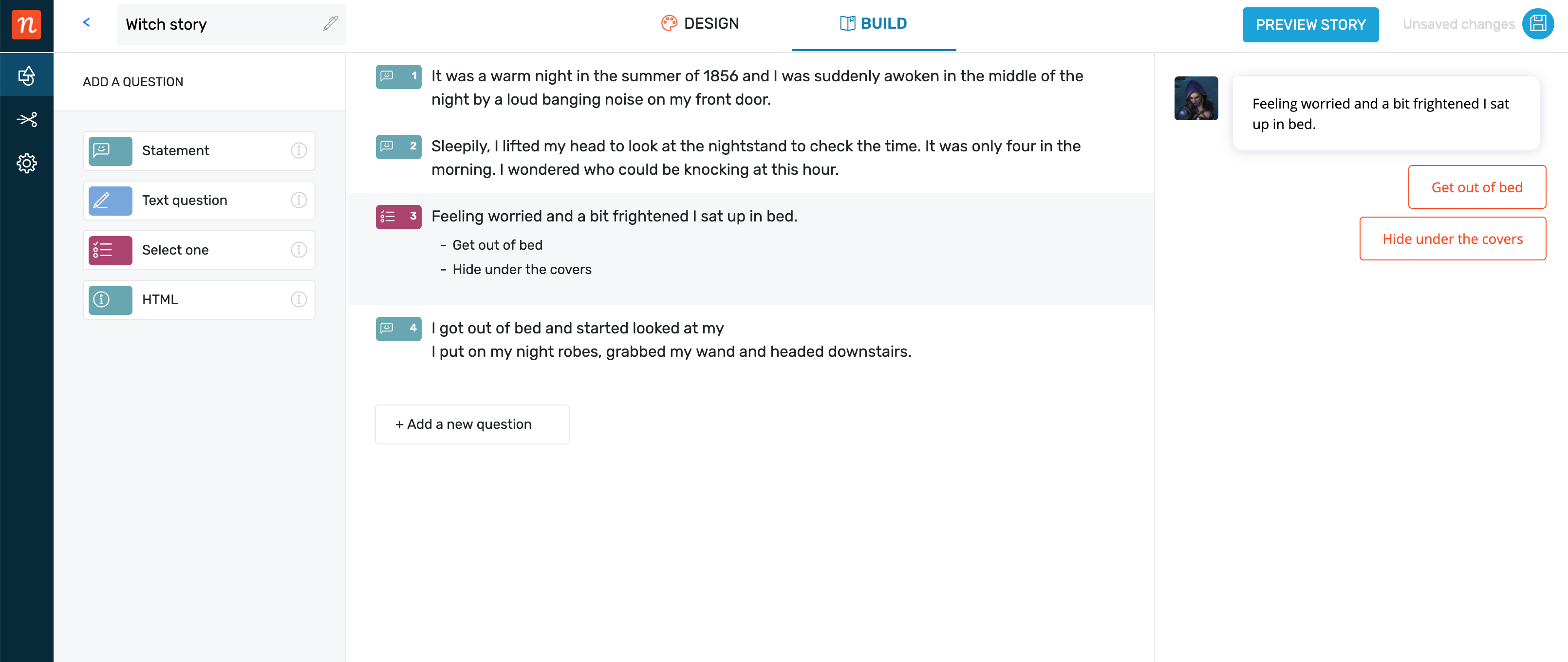 Netstory visual story editor
